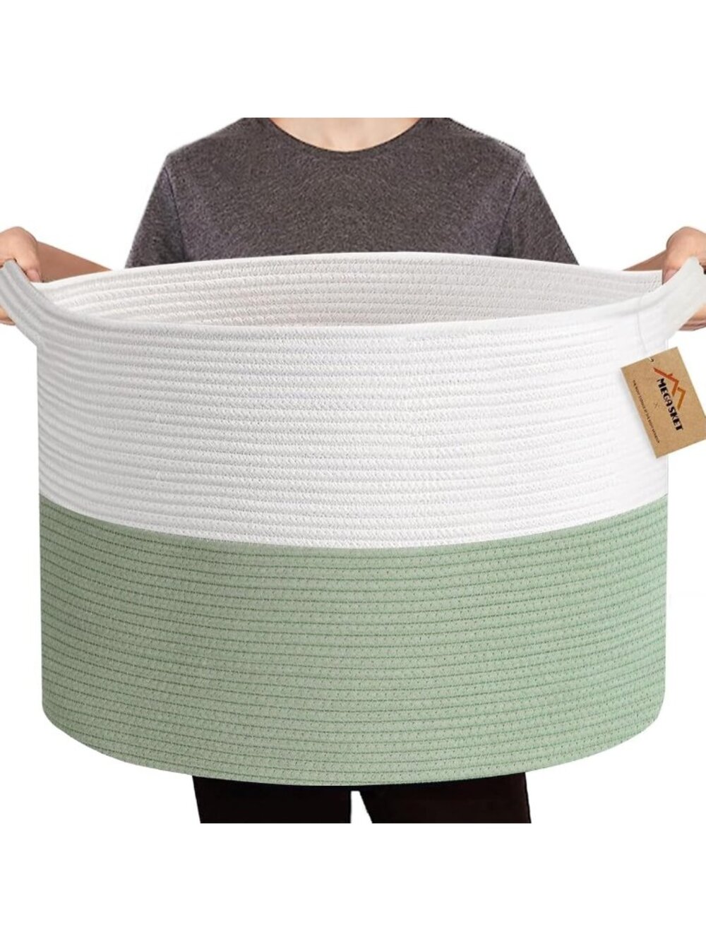 Extra Large Soft Cotton Rope Basket for Kids & Dogs - Toy Storage Organizer